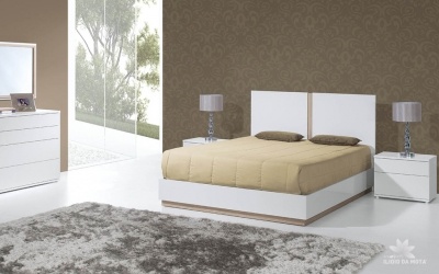 Quarto de casal Chiado branco e carvalho